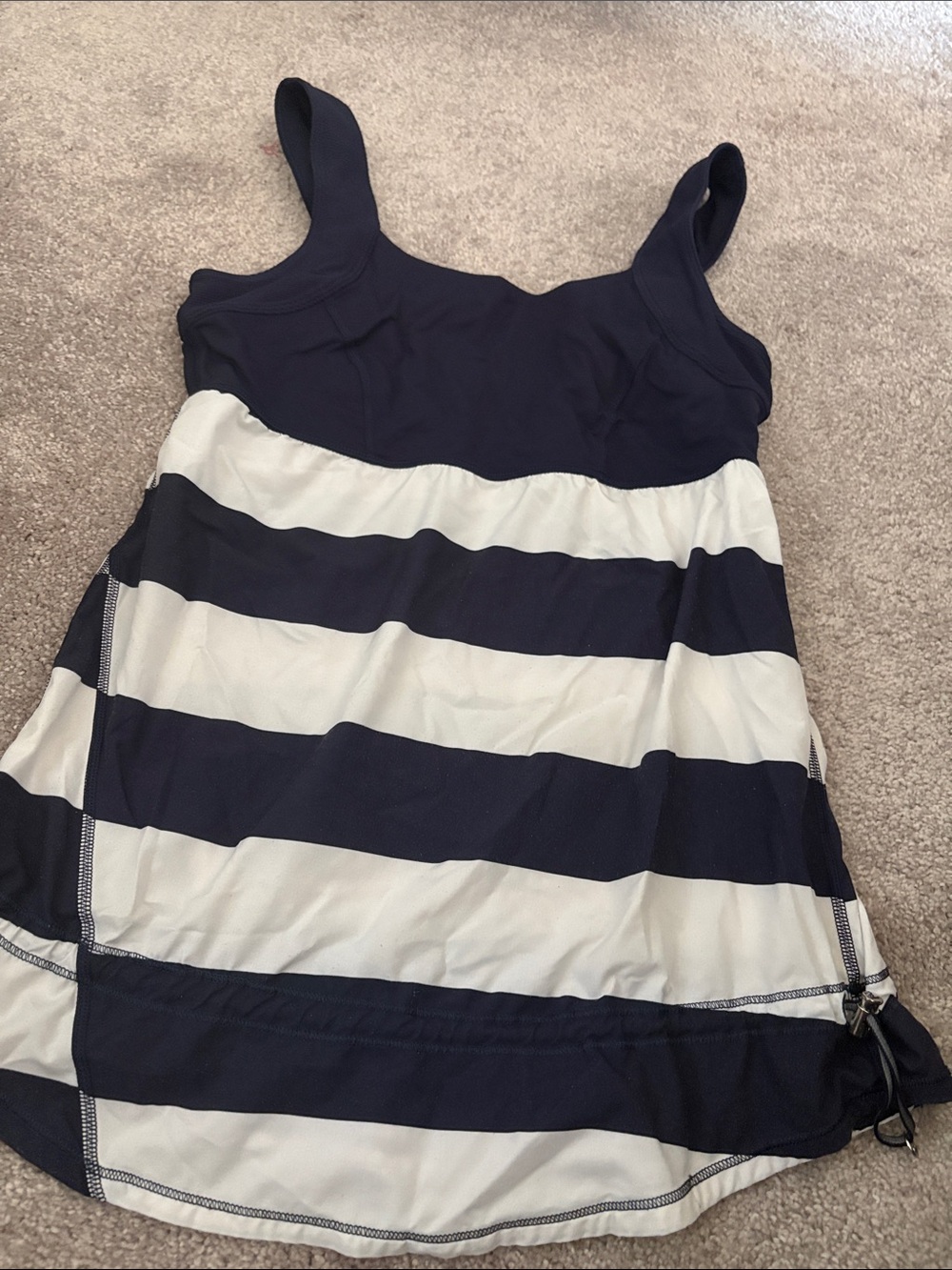 lululemon athletica Navy and White Striped Tank